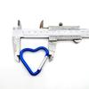 New Colorful Heart Carabiner: Aluminum Alloy Peach Heart Snap Hook with Cartoon Pendant
