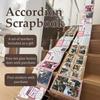 Mini Leather Paper Photo Album With Accordion Design 34 Foldable Pages And Elastic Tie For Secure Photo Storage