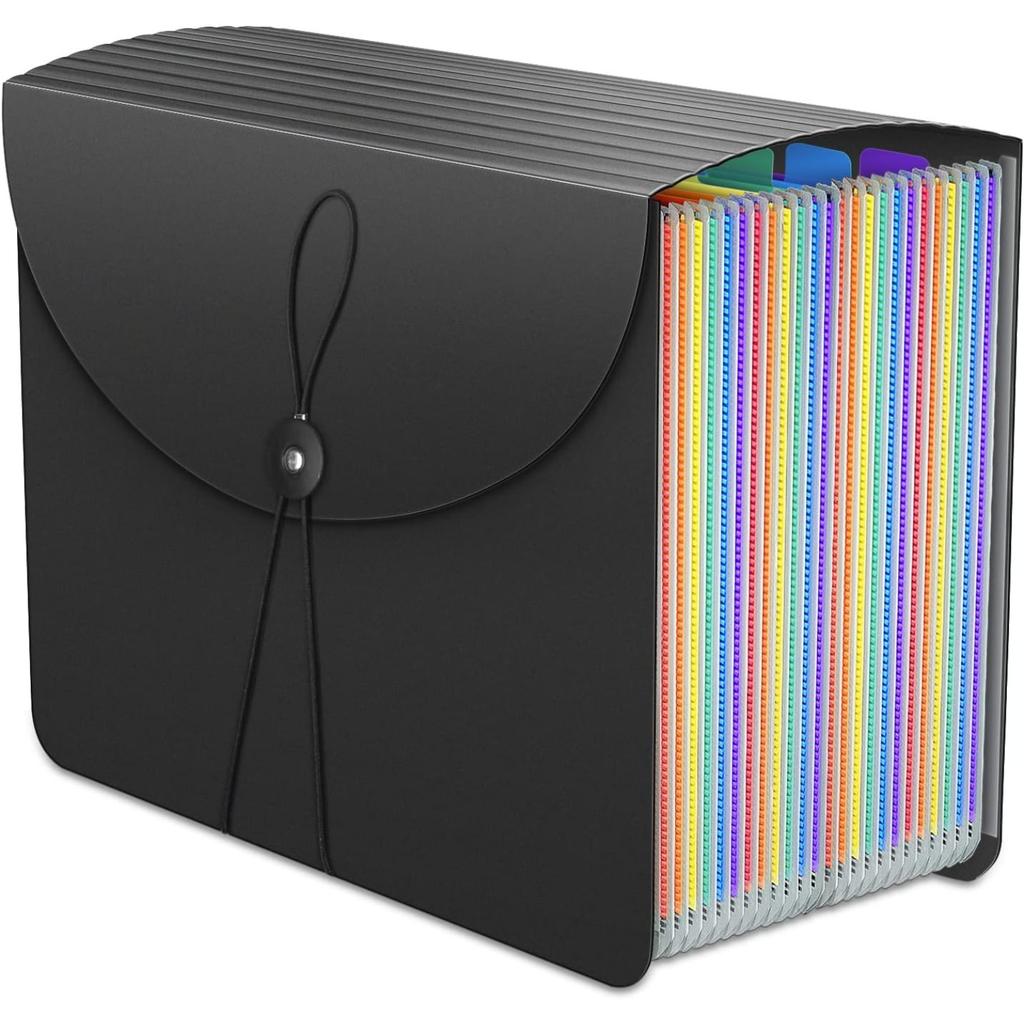 Expanding File Organiser Box Files Folder,24 Pockets Document Organiser Filing Boxes,Document Folder,Fun Storage Concertina File Folders