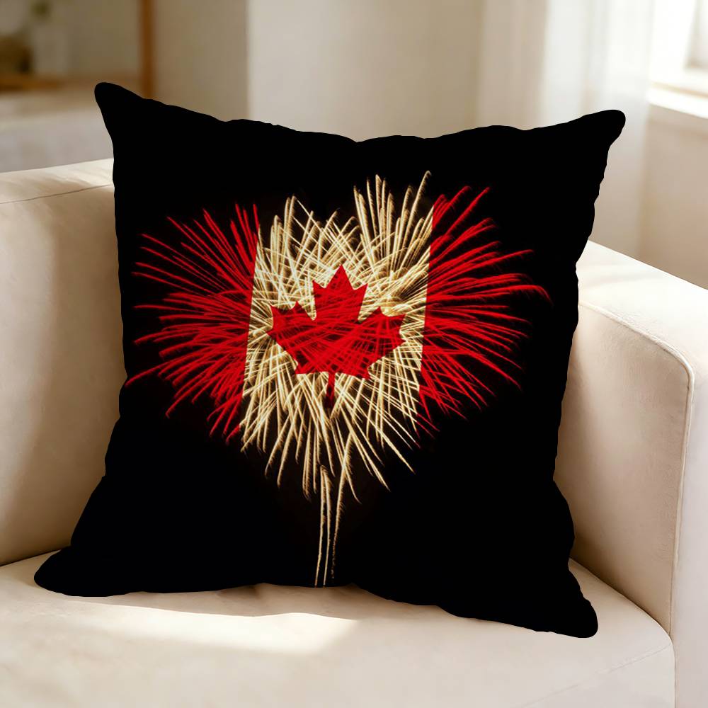 Cool Flag of CCanada Square DoubleSided Printed Pillow Case Bedroom Bedside Pillow Sofa Cushion Cover