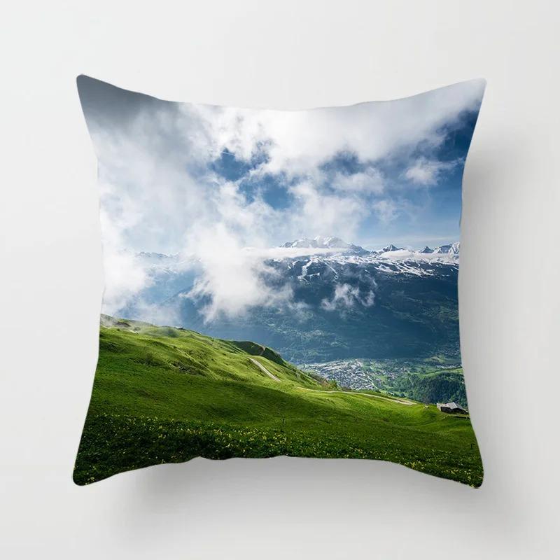 Luxury Home Decor Pillow Cover Car Living Room Sofa Cushion Cover Beautiful Natural Scenery Pattern Cushion Cover