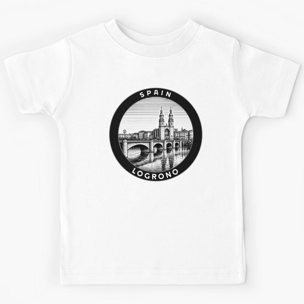Logrono Spain Linocut Style  Kids T-Shirt 150
