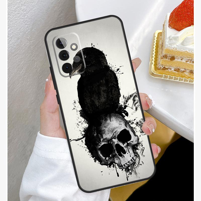 Gothic Skull Case For Samsung Galaxy A15 A25 A35 A55 A51 A71 A12 A32 A52 A13 A33 A53 A14 A34 A54 Cover