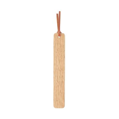 WY Wooden Slim Bookmark Leather Ribbon Bookmarker Cute Stylish Scandinavian Design Made Japan Book Reading Magazine Notebook Gift Walnut Chestnut Wood