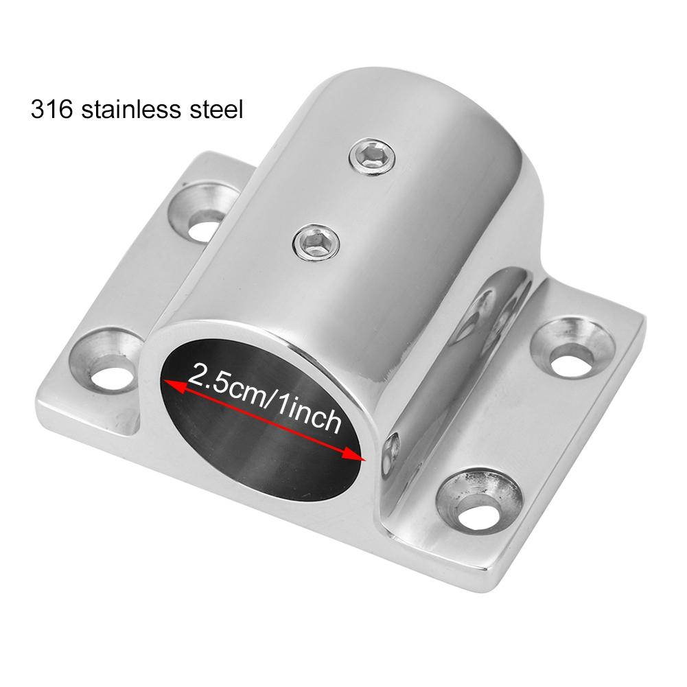 316 Stainless Steel Marine Arm Rest Accessory Rectangle 90 Degrees Tube Base Mount Hardware