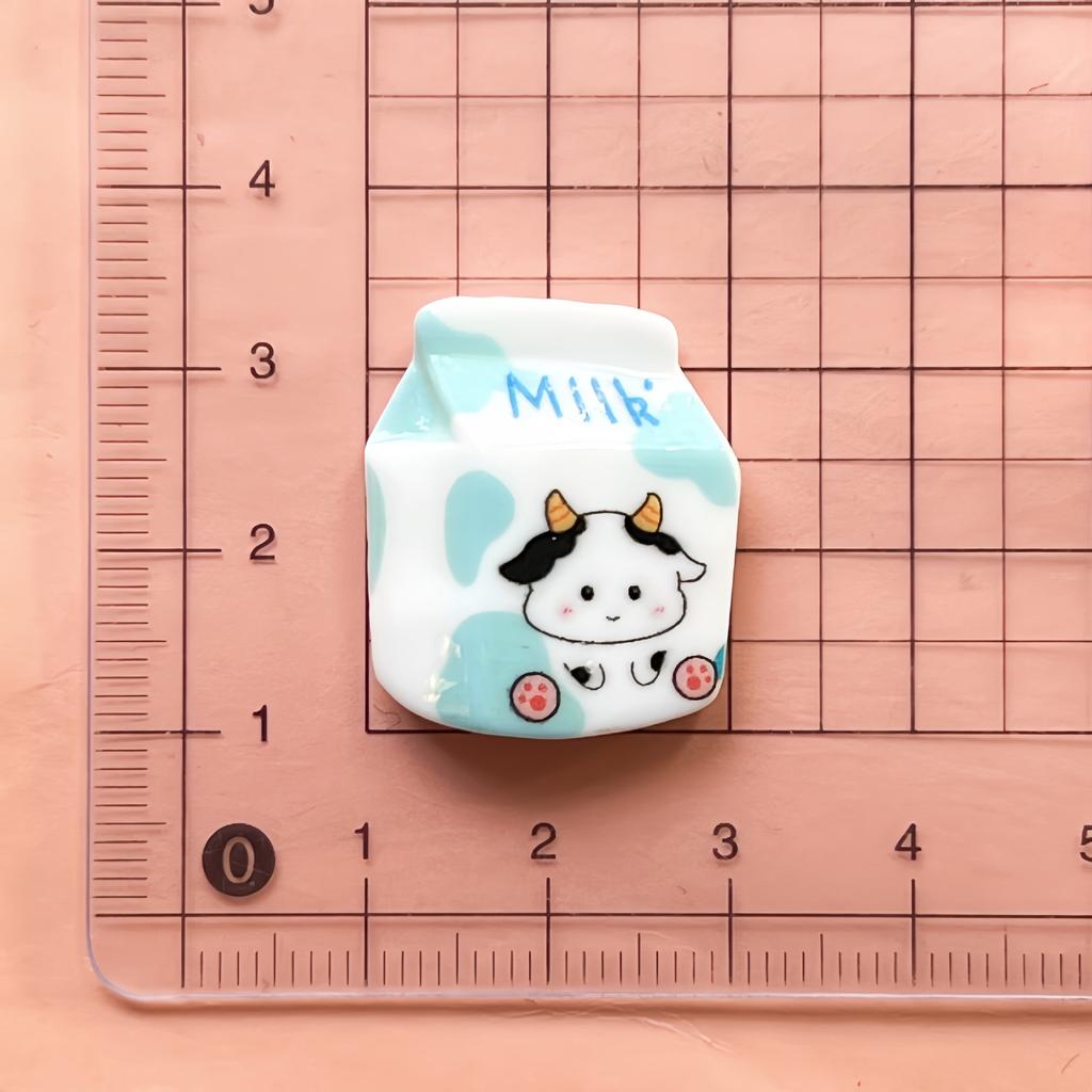 10Pcs New Cute Cartoon Cow Beverage, Cake, Candy, Ice Cream Series Flat Back Ornament Jewelry Bows Accessories