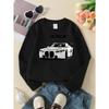 Race Car Speed Power Design Girls' Crew Neck Fashion Sweatshirt, Autumn and Winter Western Style Top, Children's Long Sleeved T-shirt