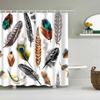 3D Colorful Feather Shower Curtain Peacock Feathers Fashion Bathroom Curtains Sets For Bathtub Decor Polyester Fabric Durable
