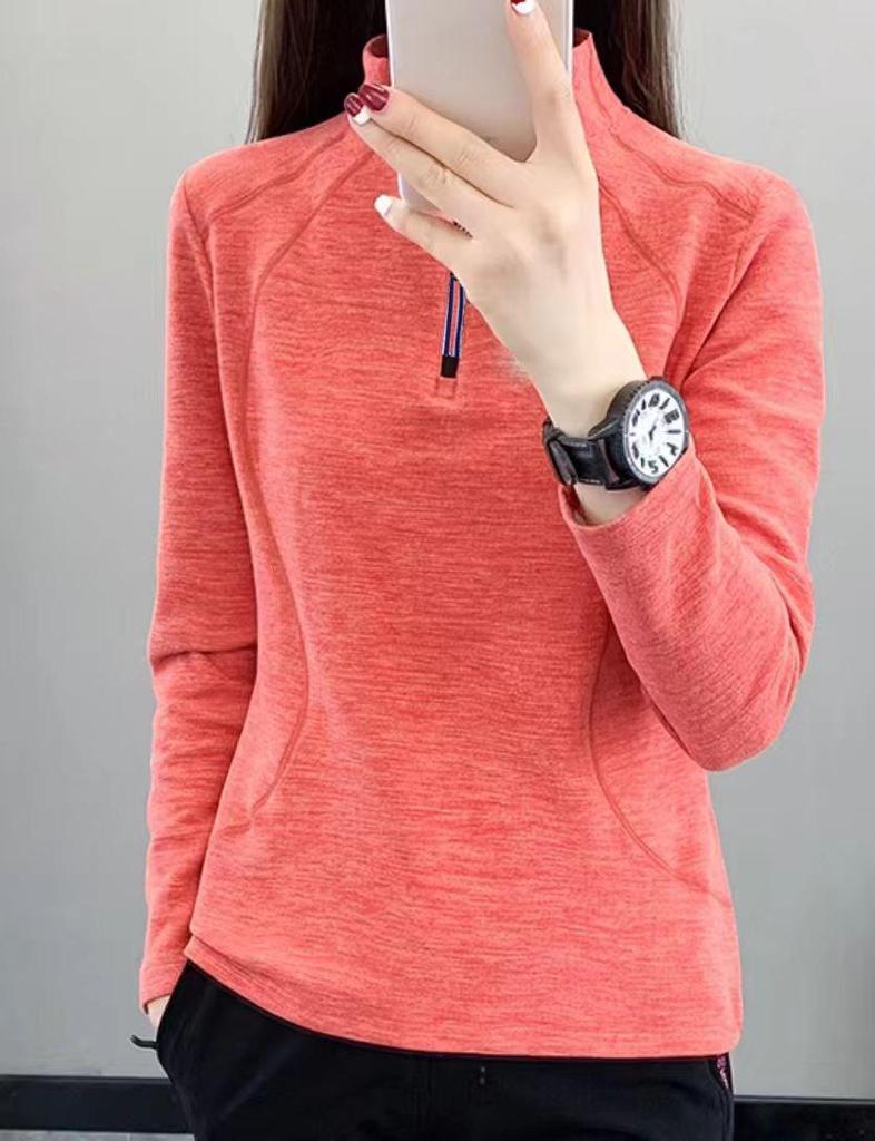 Women's Quick-Dry Fleece Stand Collar Long-Sleeve Pullover Hoodie