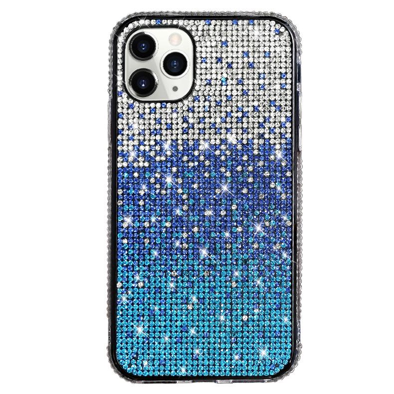 Creative Gradient Rhinestone iPhone Case for 13, 16, XS Max, XR, SE, and 17