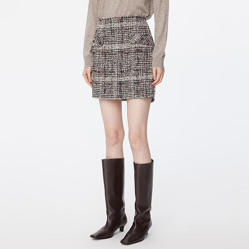 JNBY Women s Casual Tweed Jacquard Mini Skirt XS
