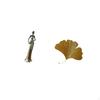 African Tribal Lady Figurine Sculpture with Vintage Art Crafts And Wrought Iron Ginkgo Leaves