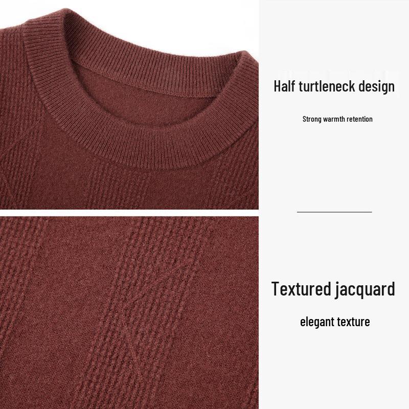 Caizi Men's Pullover Merino Wool Sweater