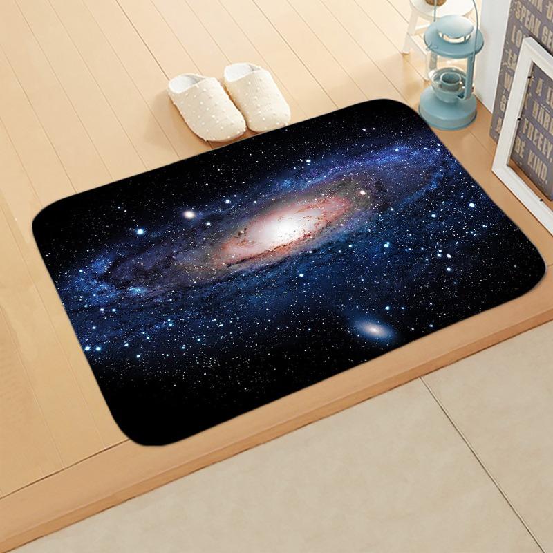 

Galaxy Themed Flannel Doormats Stunning Universe Designs with Nebulas Black Holes Planets Soft Floor Mats for Decor Enthusiasts 40cm x 60cm