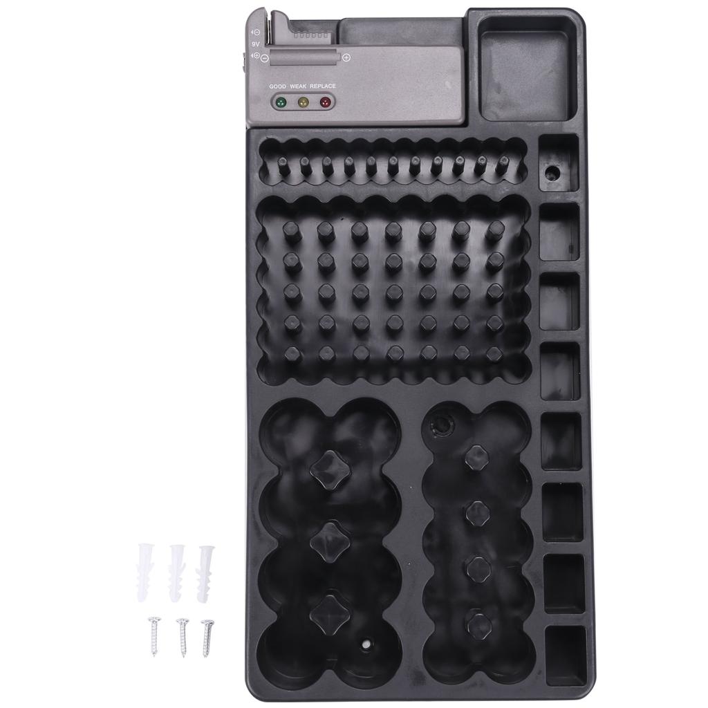 BHBL Battery Storage Organizer Holder with Tester - Battery Rack Case Box Holders Including Battery Checker For AAA AA C D 9V An