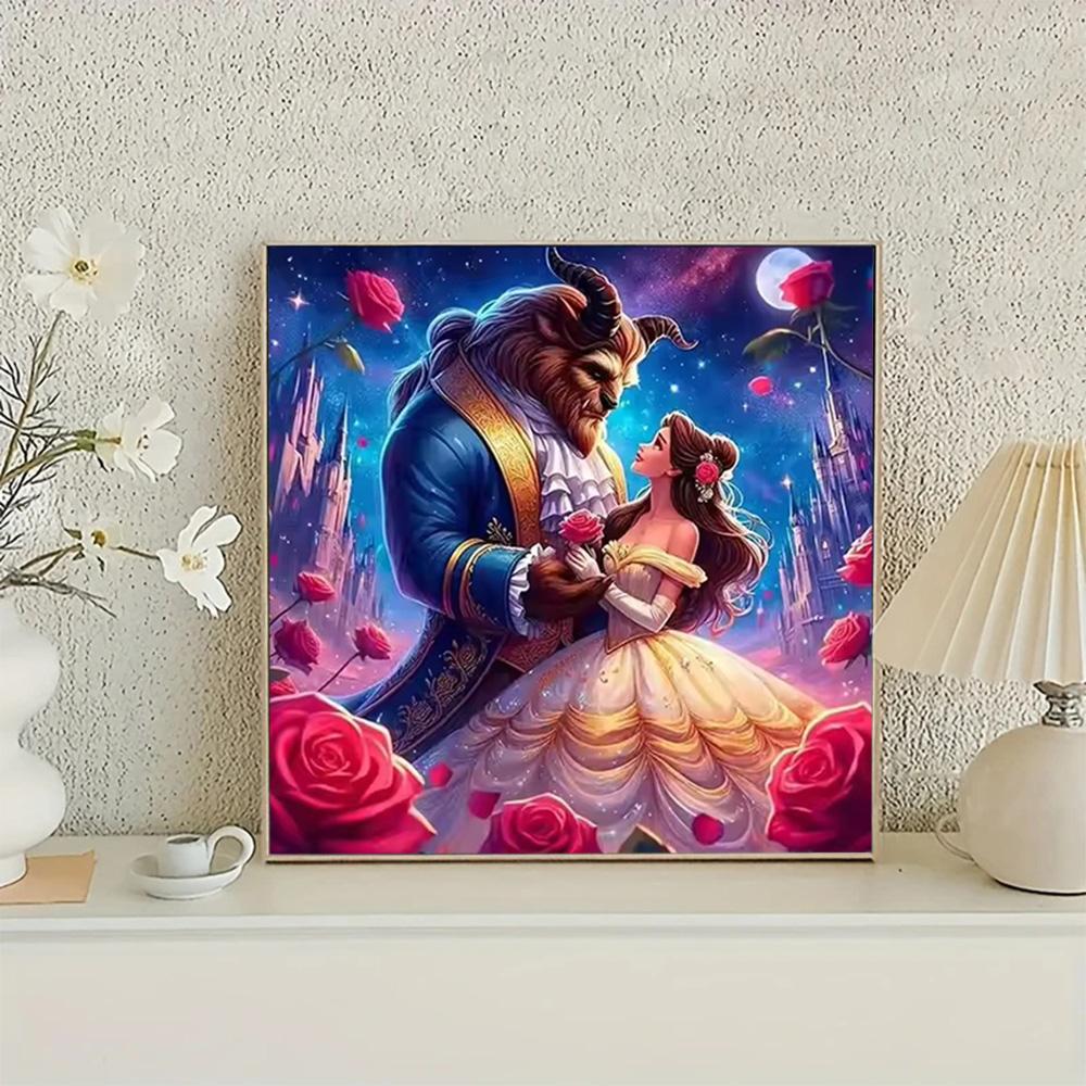 Diamond Mosaic Novelties 2026 Belle Princess Handmade Picture Rhinestones Beauty And The Beast Rose Flower Home Decor