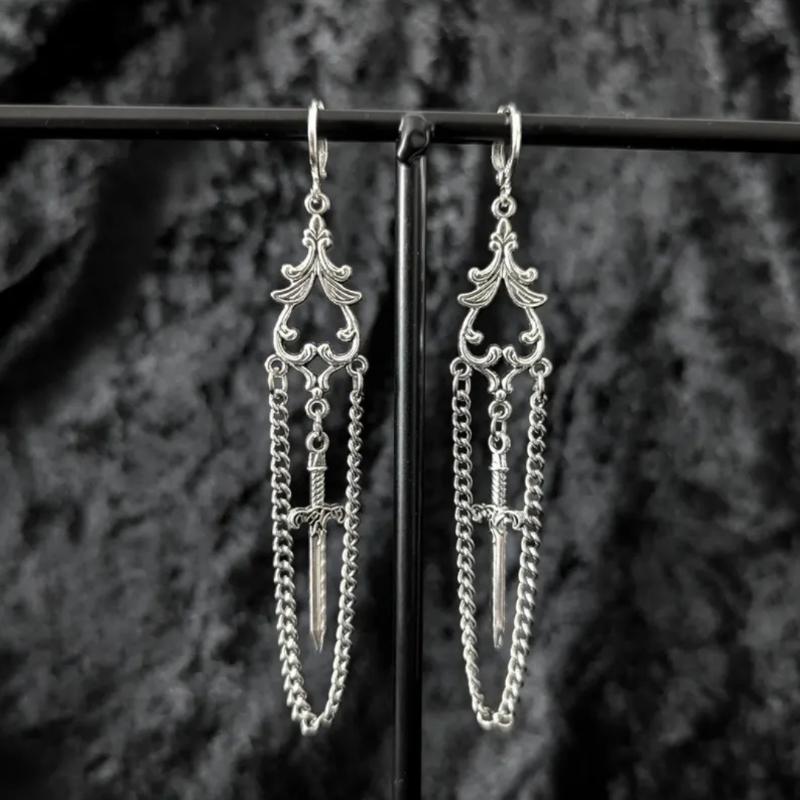 

Punk Goth Style Sword Drop Dangle Earrings For Women Trend Hip Hop Rock Party Jewelry Y2K Accessories