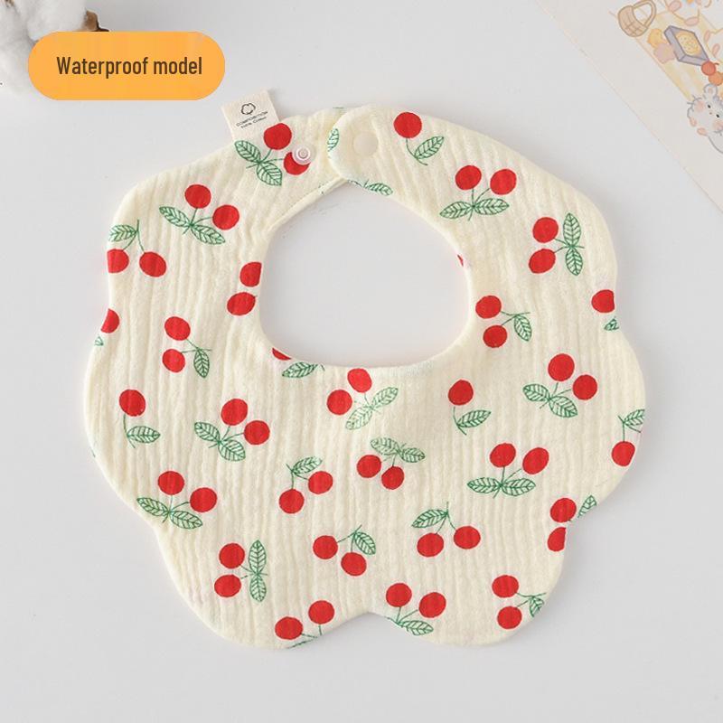 Korean-Style Cartoon Cotton Baby Bib – Waterproof, A-Class Saliva Towel