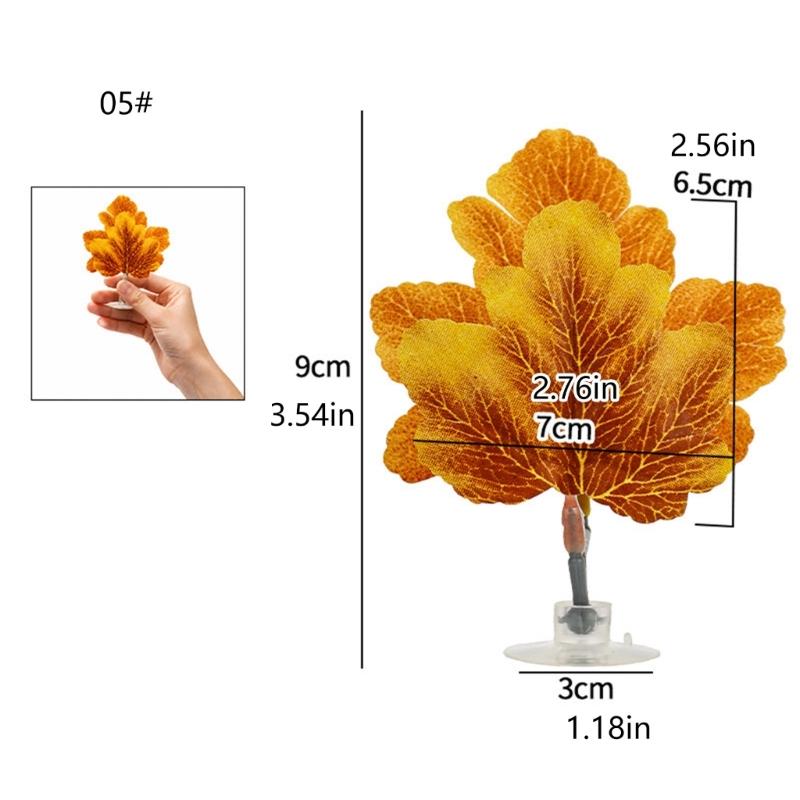 Artificial Leaves Aquariums Decoration 6PCS Suction Cup Hammock Bed, Betta Tanks Habitats Decors for Fish Shrimp Shelter and Spawning