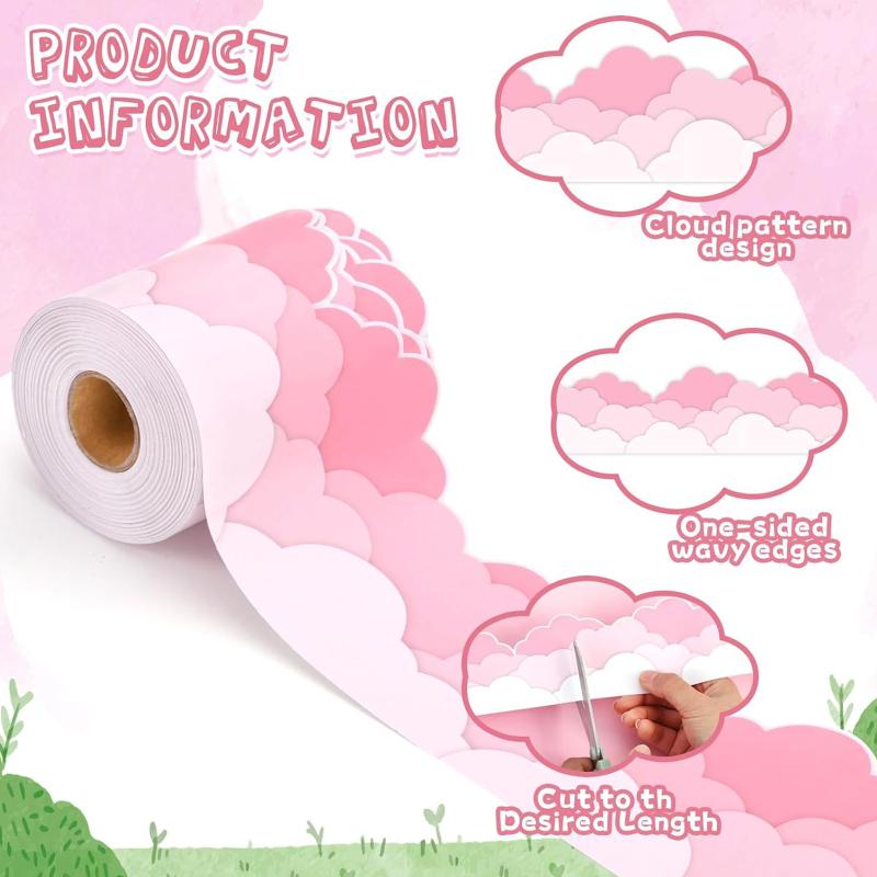 1 Rol Zelfklevende Regenboog Potloodrand Stickers Krijtbord Prikbord Rand Papier 3 inch Rand Klaslokaal Decoraties