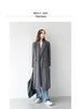 High-End Grå Extra Lång Dam Trenchcoat i Kostymstil - Höst/Vinter 2025 Ny Populär Brittisk Retro Överrock