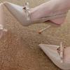 Sandali da Donna 2025 Estate Sexy Punta Affusolata Tacchi Alti Nuovo Marchio Designer Eleganti Slip On Festa Abito Sandali da Donna Zapatos