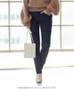 Kobe Lettuce Skinny Denim Black Women's Fleece-Lined Jeans, Warm, Stretch, Winter, [M1759]