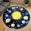 1pc Sun Planet Round Chair Mat Area Rug - Non-Slip, Floor Mat for Office, Bedroom, and Indoor Decor C1125098