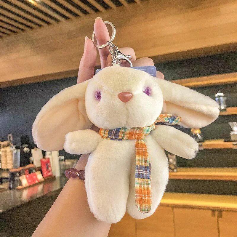 Accessories Creative Gifts Cartoon Long Eared Rabbit Keychain Pendant Plush Doll Cute Schoolbag Pendant Couple Key Chains