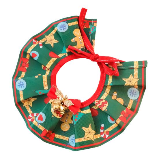 

Рождественский ошейник для домашних животных, регулируемый бант, колокольчик, декоративный удобный наряд, подарок, рождественские элементы темно-зеленого
