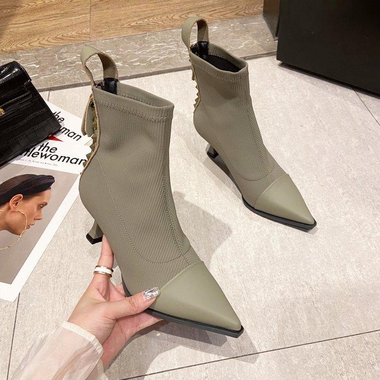 

Туфли-лодочки для вечеринок в стиле ретро с острым носком из искусственной кожи, эластичная хлопковая ткань, на молнии, для женщин 2024 года, новая мода, весна, Zapatos Mujer 34 зелёный