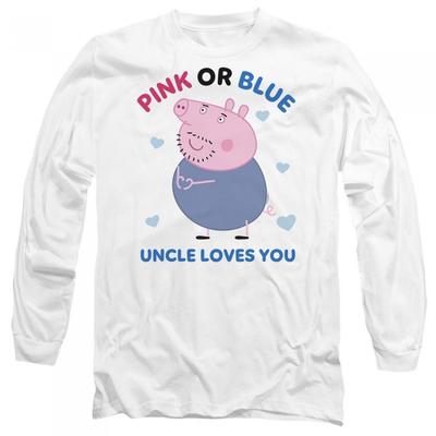 Peppa Pig Unisex Erwachsenen Rosa Oder Blau Onkel Schwein Liebt Dich Langarm-T-Shirt