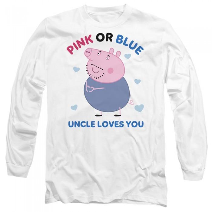 Peppa Pig Unisex Adult Pink Or Blue Uncle Pig Loves You Long-Sleeved T-Shirt