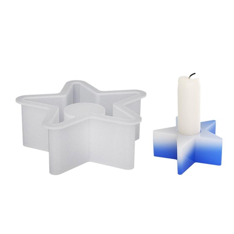 Round Heart Star Candle Holder Mold Epoxy Resin Mold Table Ornament Mould