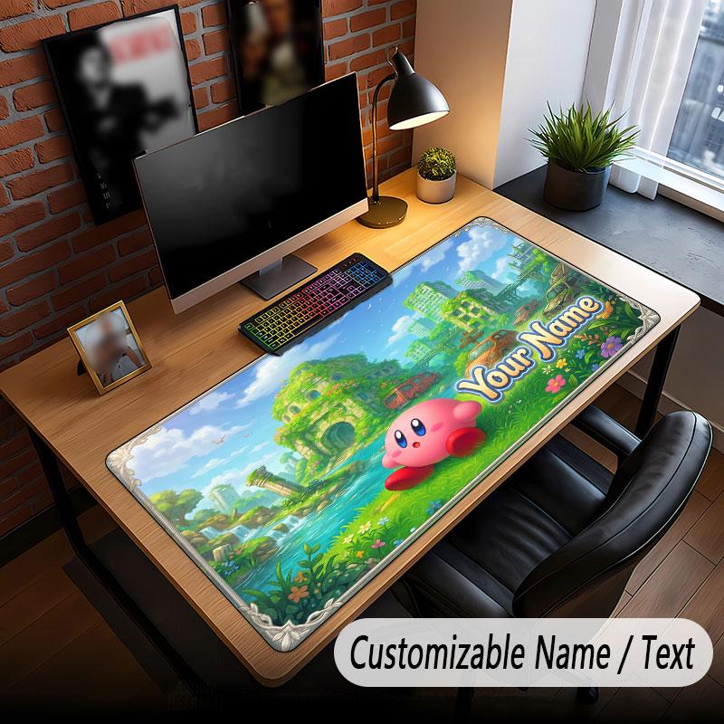Custom Name Text Big Mouse Pad,Kirby Soft Non Slip Extended Desk Mat For Home Office