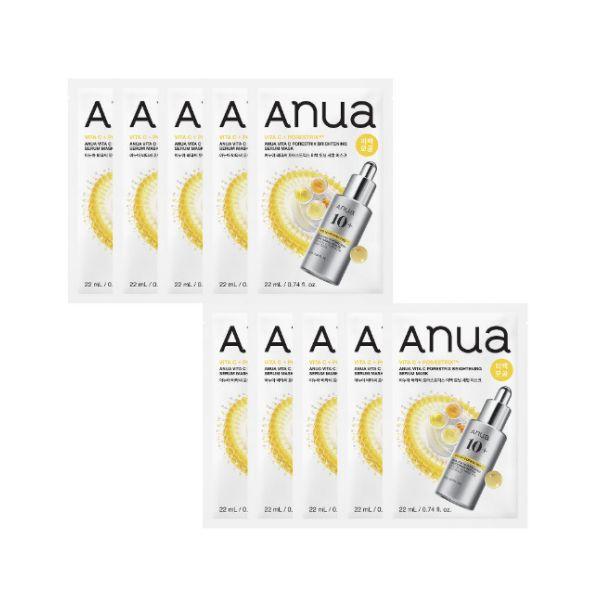 ANUA Vita C Porestrinx Brightening Toning Serum Mask 22ml ×10