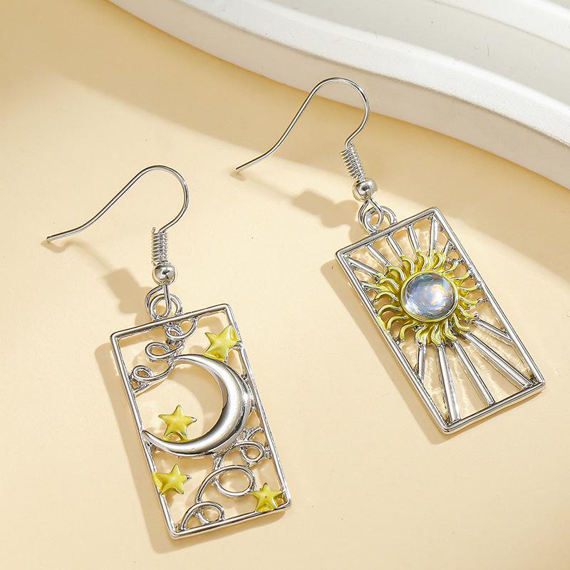 Trendy Moon Star Sun Earrings for Women