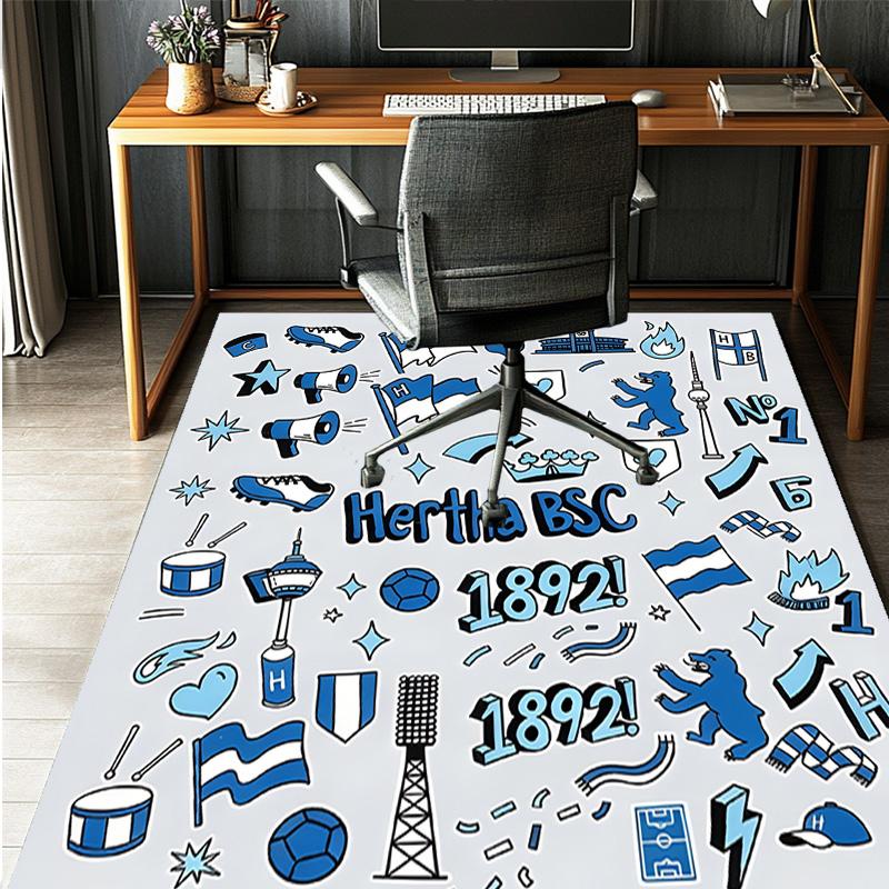 Hertha BSC Pattern Rug, Indoor/Outdoor Mat, for Picnic, Gameroom, Bedroom, Office, Living Room, Home Decor Carpet, Birthday Gift