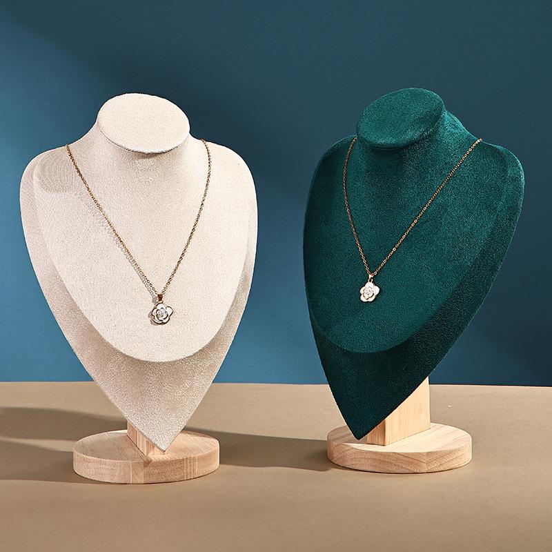 Solid Wood Jewelry Display Mannequin for Necklaces
