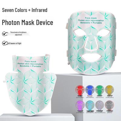 LED Spectrometer Beauty Mask with Neck, Seven-Color Light Therapy, Red Light Rejuvenation, Home-Use Large Panel