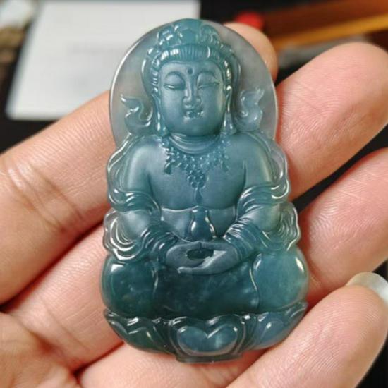 Guanyin Jade Pendant: Grade A Carved Amulet for Men & Women
