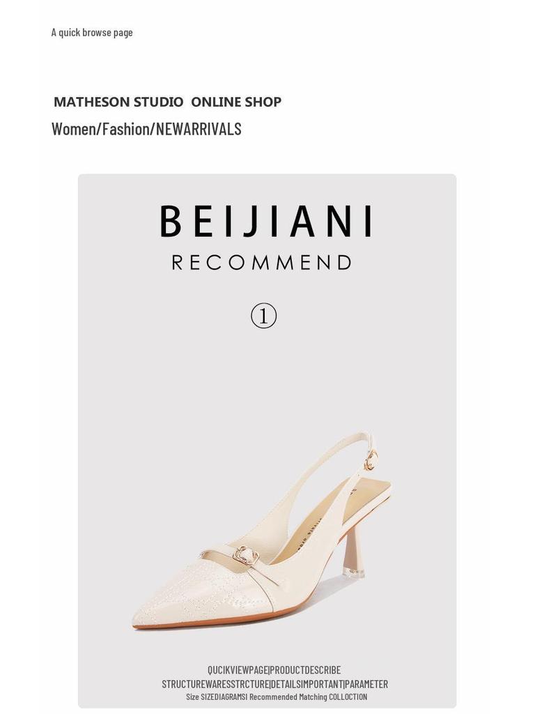 BEIJIANI Damen Spitz zulaufende Stiletto-High-Heel-Sandalen mit Riemen hinten aus Lackleder