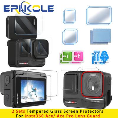 2-Sets For Insta360 Ace Pro Screen Protector Tempered Glass Lens Protective Anti-scratch Film for Insta 360 Ace Pro Accessories