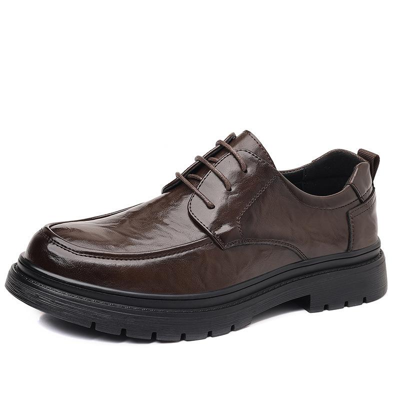 Leather Shoes Spring and Autumn Men's New Men's Shoes Business Casual Dress Shoes Platform Men's British Leather Shoes