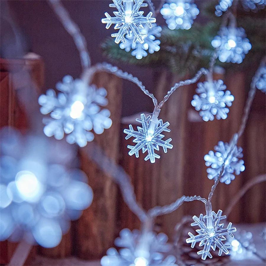 10/20/40 LED snowflake garland fairy lamp USB/ battery-powered waterproof Christmas tree decorations Christmas gifts New Year gi
