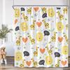 Cartoon Shower Curtain Ocean Animals Blue Whale Tropical Fish Lion Plantes Kids Bathroom Decor Polyester Bath Curtain with Hooks