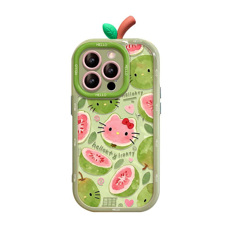 Guava cat is suitable for Apple 16promax mobile phone case iphone13 cartoon 15 niche 14 cute 17 anti-drop