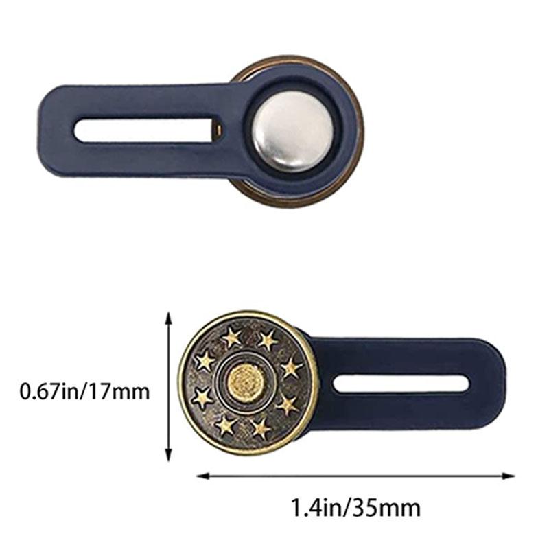5PCS Metal Button Extender For Pants Jeans Free Sewing Adjustable Retractable Waist Extenders Button Waistband Expander