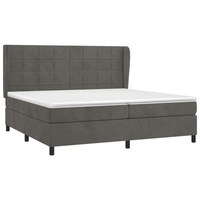 Maison Exclusive - Rete a doghe per letto e materasso Grigio scuro 200x200cm Velluto