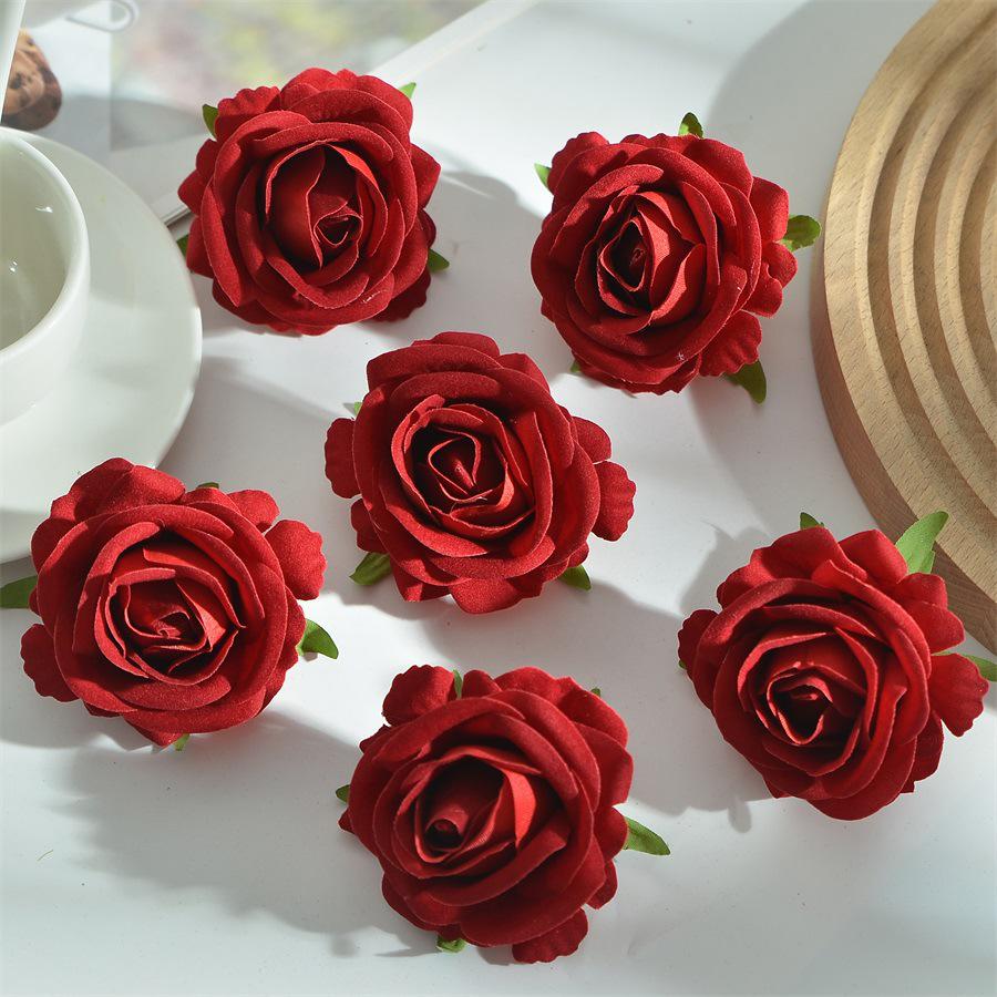 Premium Velvet Artificial Rose Heads for DIY Brooches and Clothing Accessories